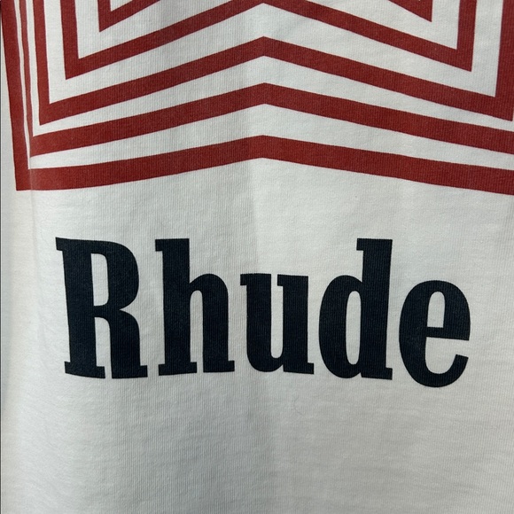 NWT Rhude Chevron Logo Repeat T-Shirt Size Large Vintage White - Picture 6 of 10